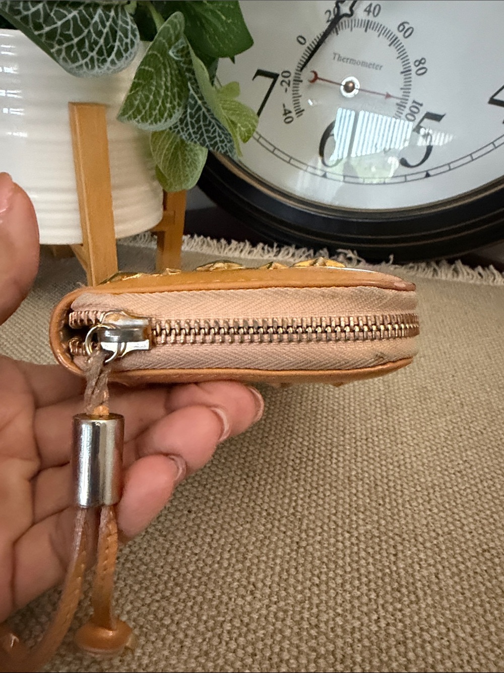 Jimmy Choo Studded Star Zip Wallet - Orange Patent Leather - Picture 7 of 16